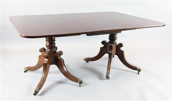 A Regency mahogany extending dining table, 3ft 9in. extends to 8ft 10in. H.2ft 5in.